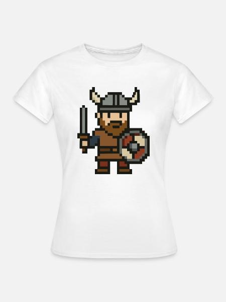 wikinger comic pixel - Frauen T-Shirt - Weiß