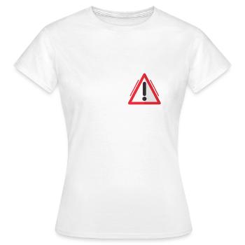 Wer anderen eine Grube gräbt - Lustiges Bau Spruch - Frauen T-Shirt - Weiß - Vorne - AI Model Female 172 dark (172cm)