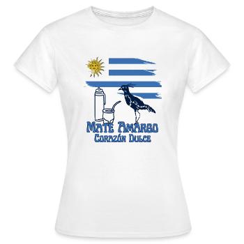 Mate Amargo, Corazón Dulce - Orgullo Uruguayo - Frauen T-Shirt - Weiß - Vorne - AI Model Female 172 dark (172cm)