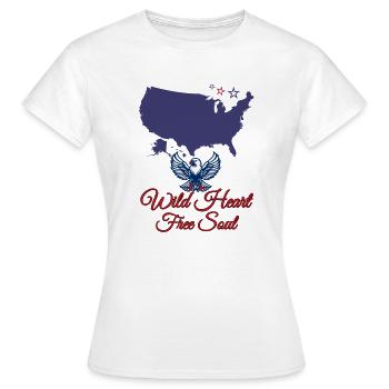 libre d’Amérique - T-shirt Femme - blanc - Devant - AI Model Female 172 dark (172cm)