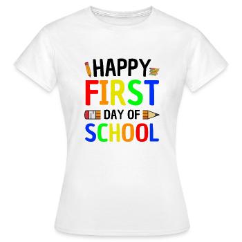 Premier jour d’école Inscription à l’école Joie - T-shirt Femme - blanc - Devant - AI Model Female 172 dark (172cm)