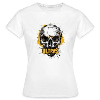 Skull Football Fan Ultra Ultras - Women's T-Shirt - white - Front - AI Model Female 172 dark (172cm)