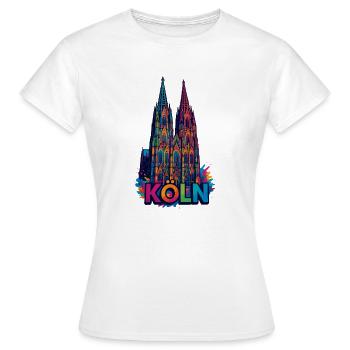 Cathédrale de Cologne - T-shirt Femme - blanc - Devant - AI Model Female 172 dark (172cm)