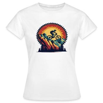 Mountenbike Fahrrad Fahrradtour Bikepark - Frauen T-Shirt - Weiß - Vorne - AI Model Female 172 dark (172cm)