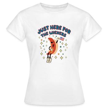Hot Dog, je ne suis là qu’à cause des Viennois, Les 4. - T-shirt Femme - blanc - Devant - AI Model Female 172 dark (172cm)