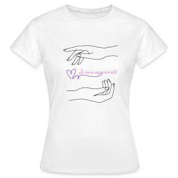 T-shirt self-care – mantra positif au quotidien - T-shirt Femme - blanc - Devant - AI Model Female 172 dark (172cm)