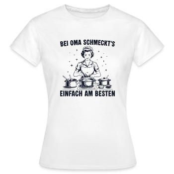 Oma Vintage Hausfrau - Beste Köchin - Frauen T-Shirt - Weiß - Vorne - AI Model Female 172 dark (172cm)