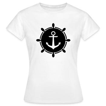 Volant d'ancrage - T-shirt Femme - blanc - Devant - AI Model Female 172 dark (172cm)