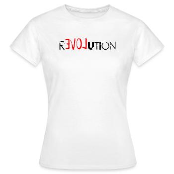 REVOLUTION with LOVE - T-shirt Femme - blanc - Devant - AI Model Female 172 dark (172cm)