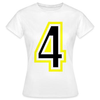 4 Zahl College - Frauen T-Shirt - Weiß - Vorne - AI Model Female 172 dark (172cm)