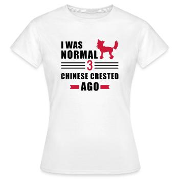 Chinese Crested - Frauen T-Shirt - Weiß - Vorne - AI Model Female 172 dark (172cm)