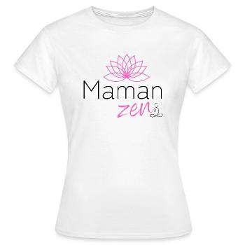Maman zen clair - T-shirt Femme - blanc - Devant - AI Model Female 172 dark (172cm)