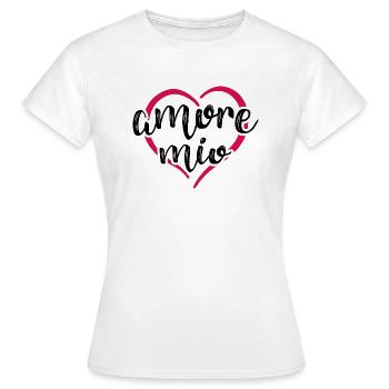 Amore mio in the heart - Women's T-Shirt - white - Front - AI Model Female 172 dark (172cm)