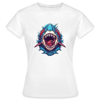 Haifisch Kopf 6 - Frauen T-Shirt - Weiß - Vorne - AI Model Female 172 dark (172cm)
