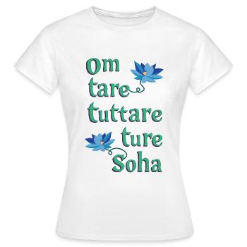 Om Tare Tuttare Ture Soha - T-shirt Femme - blanc - Devant - AI Model Female 172 dark (172cm)