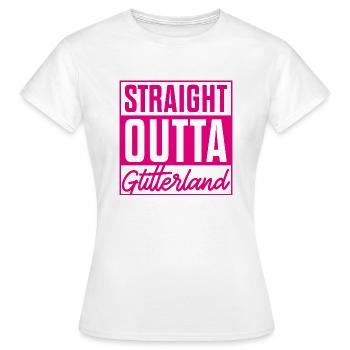 Straight Outta - Glitter rose Pays 2 - T-shirt Femme - blanc - Devant - AI Model Female 172 dark (172cm)