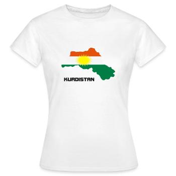 Kurdistan Landkarte - Frauen T-Shirt - Weiß - Vorne - AI Model Female 172 dark (172cm)