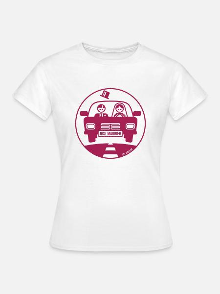 Just Married – Flitterwochen (1C) - Frauen T-Shirt - Weiß