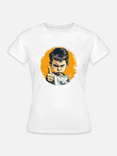 Warnung des kleinen Jungen - Frauen T-Shirt - Weiß
