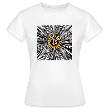 Soleil d’or du Bitcoin - T-shirt Femme - blanc - Devant - AI Model Female 172 dark (172cm)