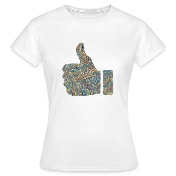 signe de la main comme e 201 - T-shirt Femme - blanc - Devant - AI Model Female 172 dark (172cm)