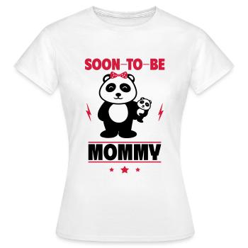 Panda Bald Mama Schwangerschaft - Frauen T-Shirt - Weiß - Vorne - AI Model Female 172 dark (172cm)