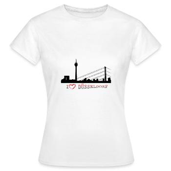 Düsseldorf - T-shirt Femme - blanc - Devant - AI Model Female 172 dark (172cm)