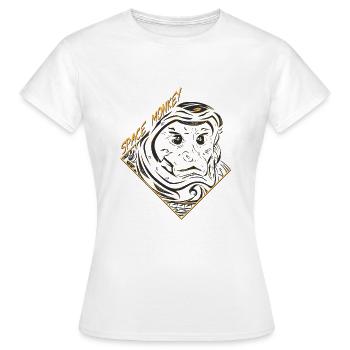 Space Monkey (GOLD) - Frauen T-Shirt - Weiß - Vorne - AI Model Female 172 dark (172cm)
