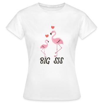 T-shirt Big Sis Flamingo Kids Big Sister - T-shirt Femme - blanc - Devant - AI Model Female 172 dark (172cm)