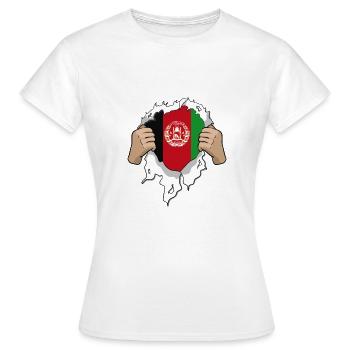 Drapeau des superhéros d'Afghanistan - T-shirt Femme - blanc - Devant - AI Model Female 172 dark (172cm)