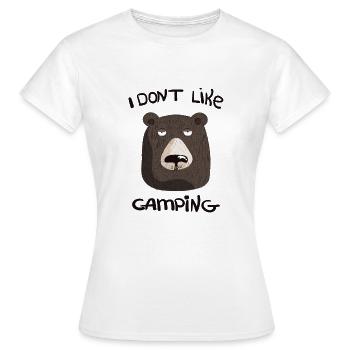 Je n'aime pas le camping! Cadeau animal ours - T-shirt Femme - blanc - Devant - AI Model Female 172 dark (172cm)