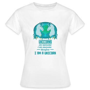 Les licornes sont géniales - T-shirt Femme - blanc - Devant - AI Model Female 172 dark (172cm)