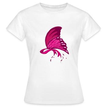 Sensibilisation au cancer du sein papillon rose - T-shirt Femme - blanc - Devant - AI Model Female 172 dark (172cm)
