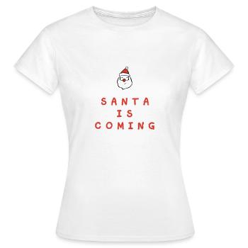 Père Noël arrive cadeau de Noël Weihnachstman - T-shirt Femme - blanc - Devant - AI Model Female 172 dark (172cm)