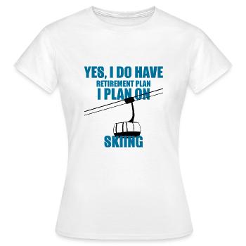 Sports d'hiver - Ski - Après-ski - Cadeau - T-shirt Femme - blanc - Devant - AI Model Female 172 dark (172cm)