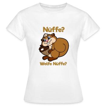 Eichhörnchen Nüsse Haselnuss Nuß Nüße Welfe Nüffe - Frauen T-Shirt - Weiß - Vorne - AI Model Female 172 dark (172cm)