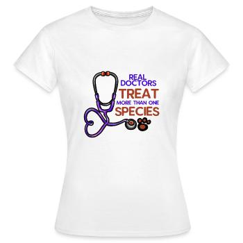 vétérinaire vétérinaire stéthoscope vétérinaire patte - T-shirt Femme - blanc - Devant - AI Model Female 172 dark (172cm)