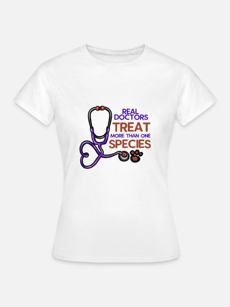 Tierarzt Tierärztin Veterinär Stethoskop Pfote - Frauen T-Shirt - Weiß