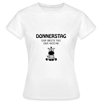 Donnerstag - Frauen T-Shirt - Weiß - Vorne - AI Model Female 172 dark (172cm)