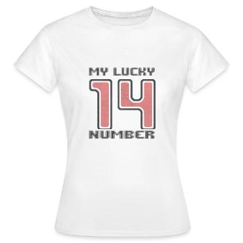 LUCKY 14 - Women's T-Shirt - white - Front - AI Model Female 172 dark (172cm)
