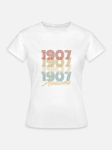 Funny Birthday Awesome 1907 - Frauen T-Shirt - Weiß