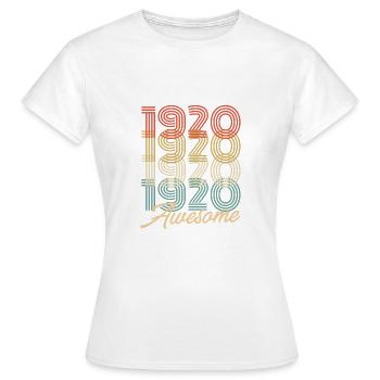 Funny Birthday Awesome 1920 - Frauen T-Shirt - Weiß - Vorne - AI Model Female 172 dark (172cm)
