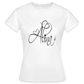 Alina Name Vorname Mädchen Kalligrafie Dekor - Frauen T-Shirt - Weiß - Vorne - AI Model Female 172 dark (172cm)