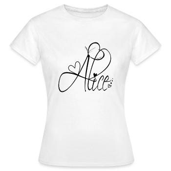 Alice Name Vorname Mädchen Kalligrafie Dekor - Frauen T-Shirt - Weiß - Vorne - AI Model Female 172 dark (172cm)