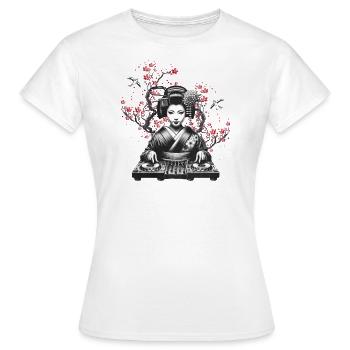 Sakura DJ Geisha - Vrouwen T-shirt - wit - Voor - AI Model Female 172 dark (172cm)