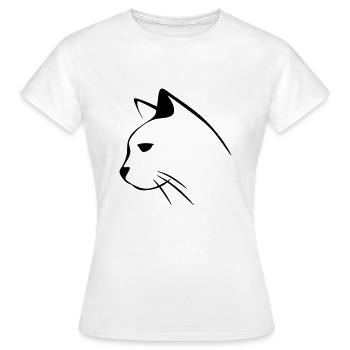 Katzengesicht - Frauen T-Shirt - Weiß - Vorne - AI Model Female 172 dark (172cm)