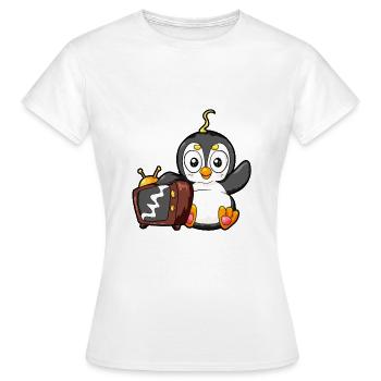 TV Pinguin Fernsehen Fernseher Serien Cartoon - Frauen T-Shirt - Weiß - Vorne - AI Model Female 172 dark (172cm)