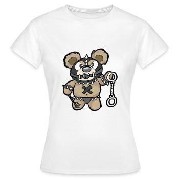 Ours en peluche bâillon Peschellen Menottes - T-shirt Femme - blanc - Devant - AI Model Female 172 dark (172cm)