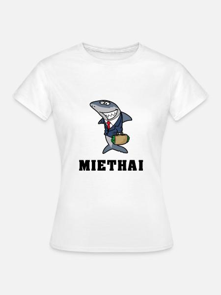 böser Hai Miethai Finanzhai Immobilienhai Geschenk - Frauen T-Shirt - Weiß