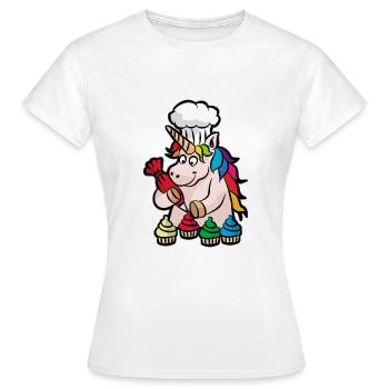 Unicorn Cupcake Baker Baking Baked Goods - Women's T-Shirt - white - Front - AI Model Female 172 dark (172cm)